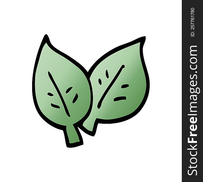 cartoon doodle of green leaves