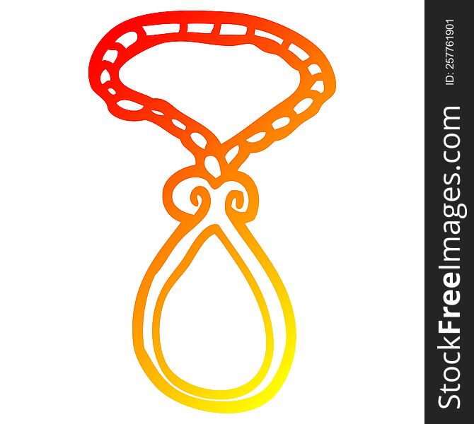 Warm Gradient Line Drawing Cartoon Pendant