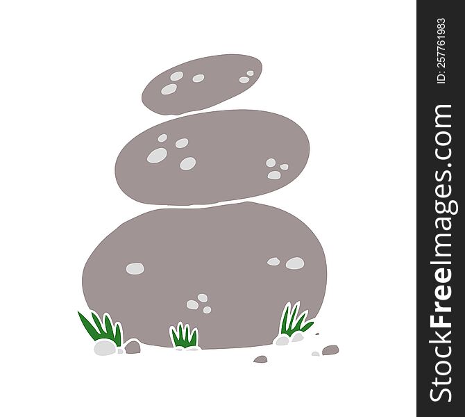 Flat Color Style Cartoon Large Stacked Stones