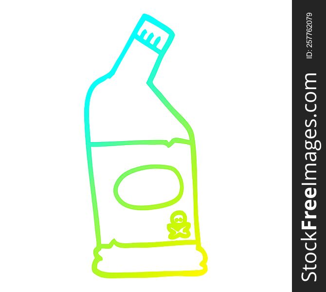 cold gradient line drawing of a cartoon bleach cleaner