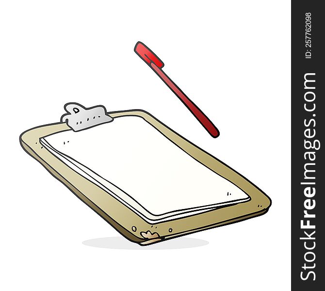 freehand drawn cartoon clip board