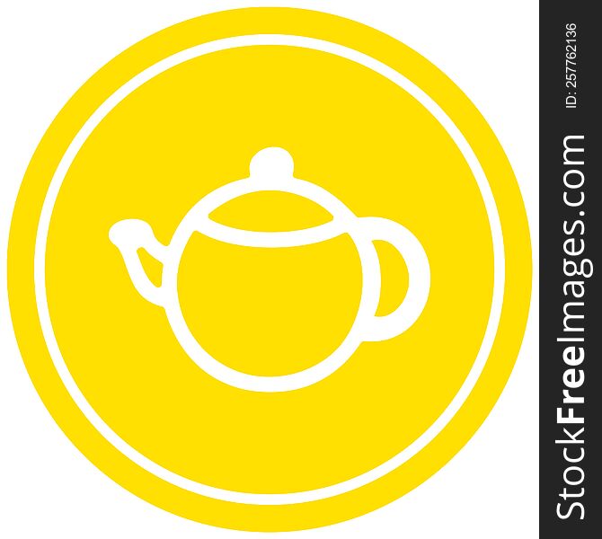 tea pot circular icon symbol