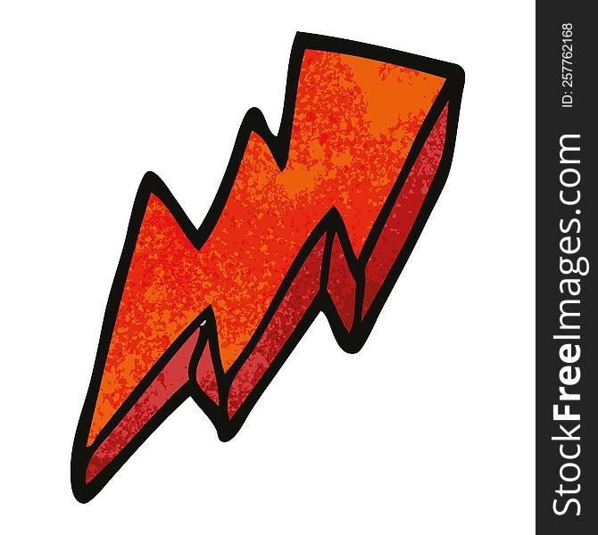 cartoon doodle lightning bolt symbol