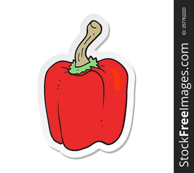 Sticker Of A Cartoon Red Pepper