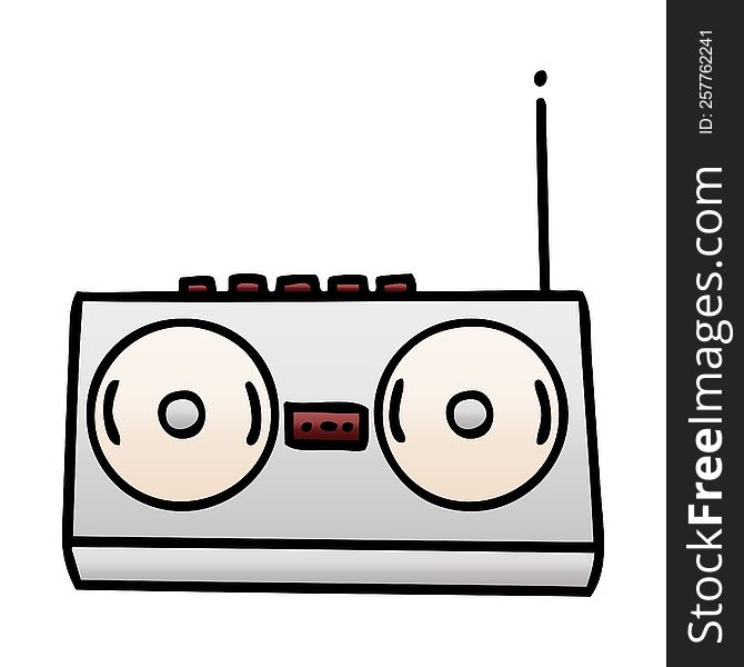 gradient shaded cartoon of a retro radio