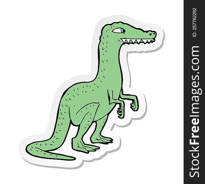 sticker of a cartoon dinosaur