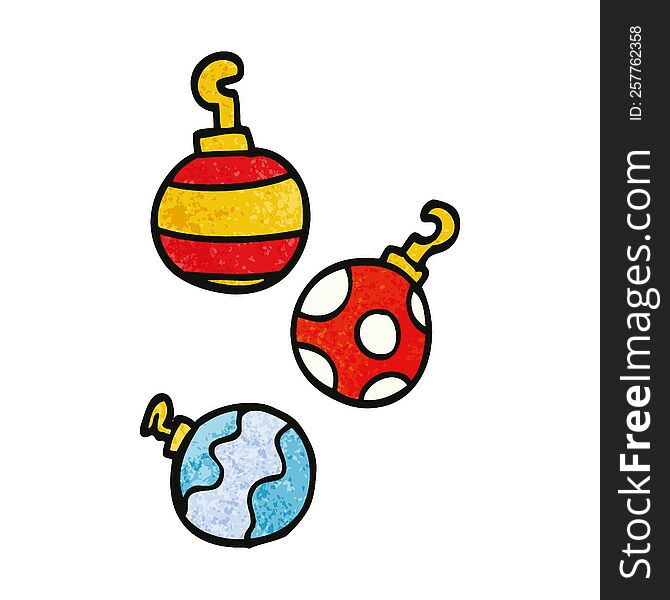 cartoon doodle xmas baubles