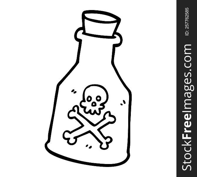line drawing cartoon poison bottle