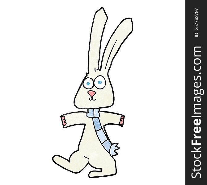 freehand textured cartoon rabbit
