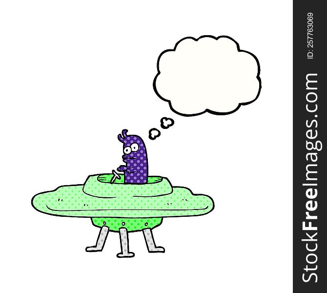 Thought Bubble Cartoon Flying Saucer