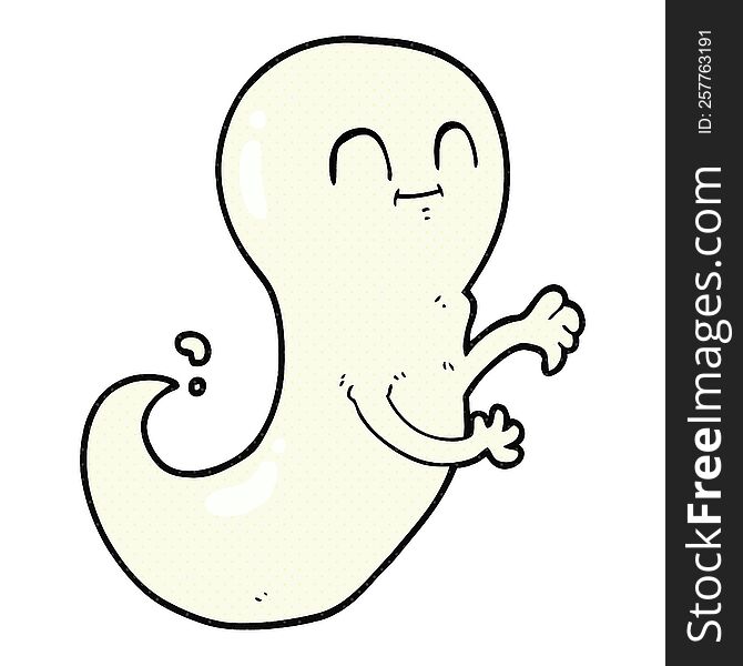 freehand drawn cartoon ghost