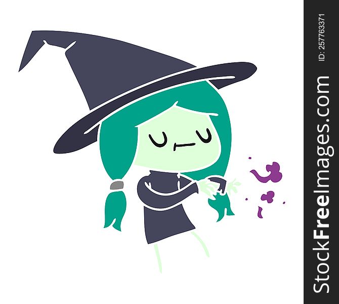 Cartoon Of Cute Kawaii Witch