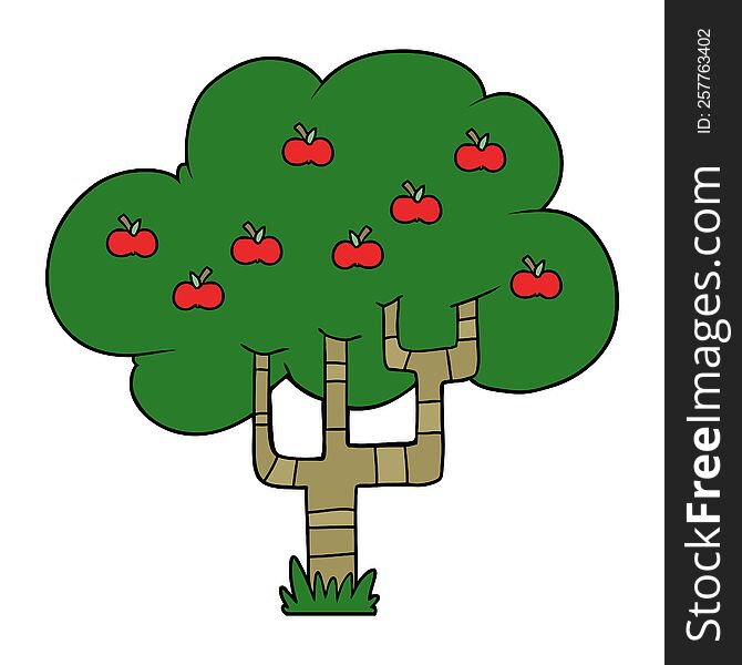cartoon apple tree. cartoon apple tree