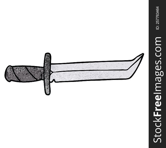 hand drawn textured cartoon doodle of a short dagger