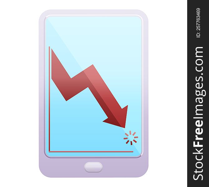 electronic tablet showing business performance graphic vector illustration icon. electronic tablet showing business performance graphic vector illustration icon