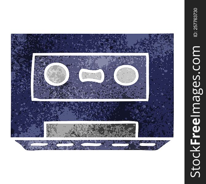 Retro Cartoon Doodle Of A Retro Cassette Tape