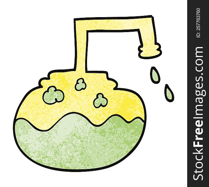 cartoon doodle bubbling chemicals