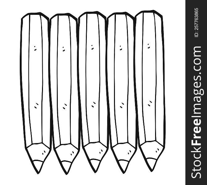 Black And White Cartoon Color Pencils