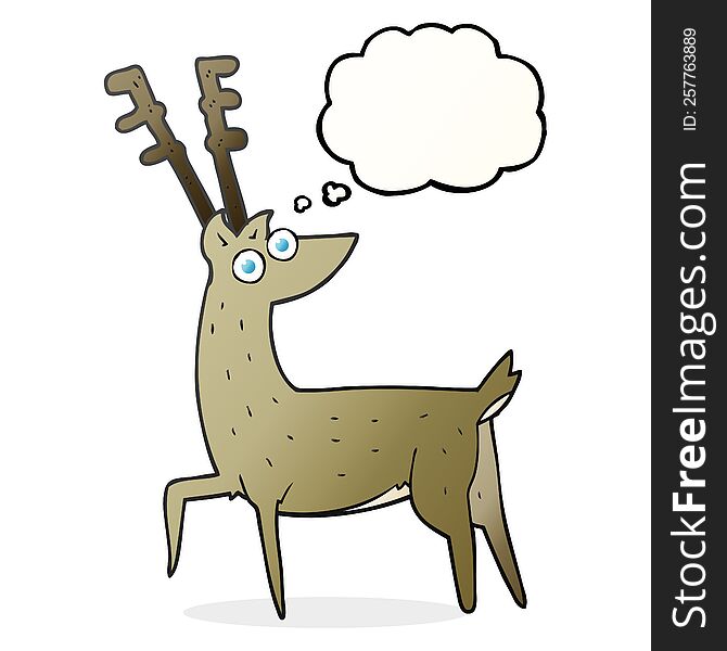 freehand drawn thought bubble cartoon stag