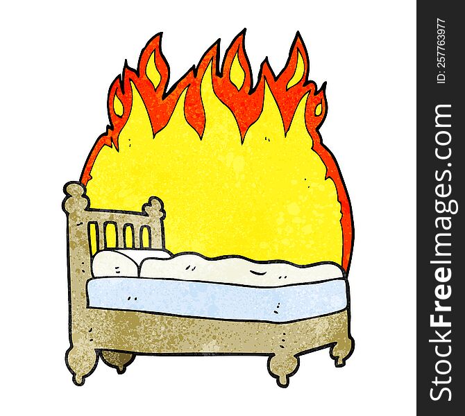 freehand textured cartoon beds are burning