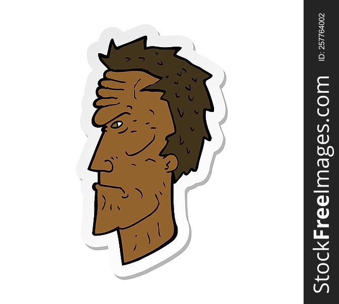 sticker of a cartoon angry face