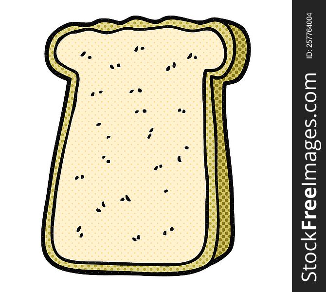freehand drawn cartoon slice of toast