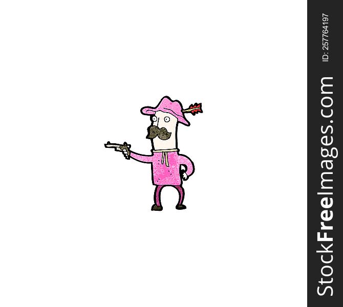 cartoon pink cowboy