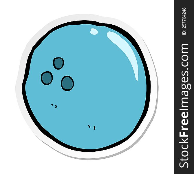 sticker of a cartoon bowling ball