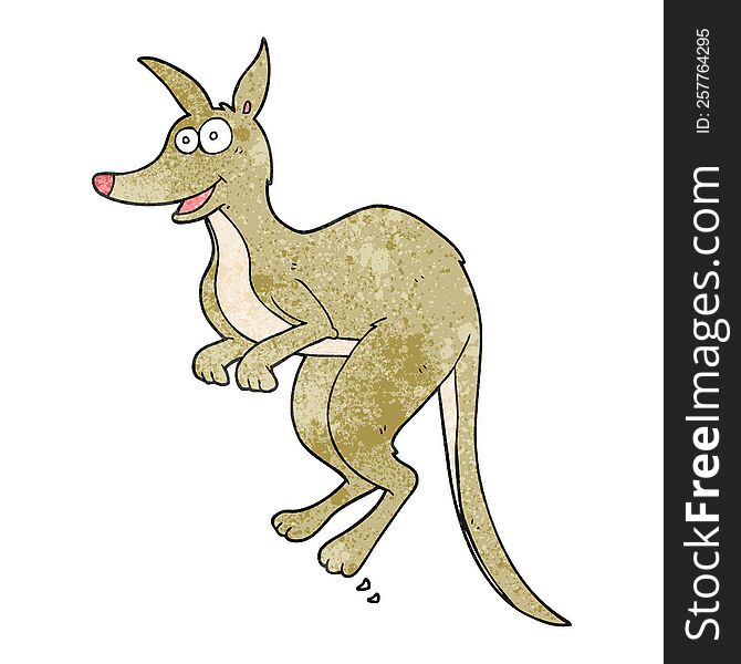 freehand textured cartoon kangaroo