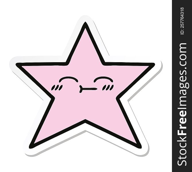 sticker of a cute cartoon star fish