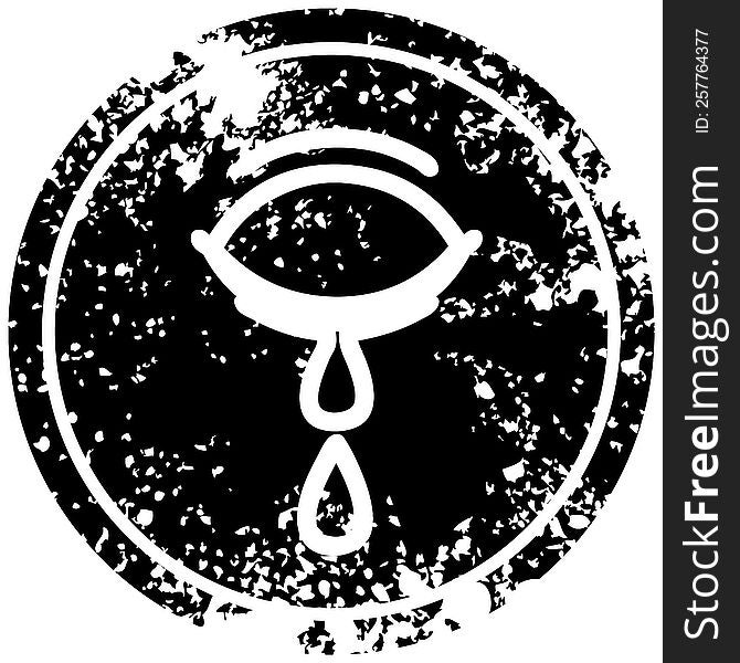 crying eye distressed icon symbol