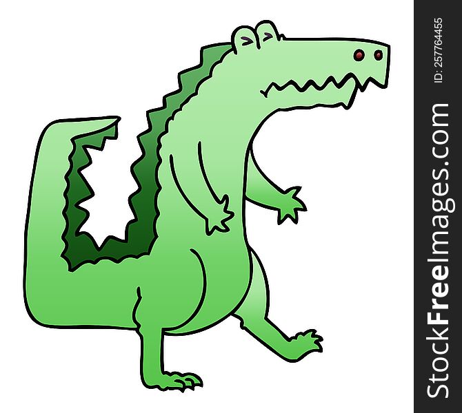 gradient shaded quirky cartoon crocodile. gradient shaded quirky cartoon crocodile