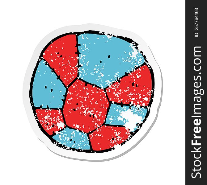 Retro Distressed Sticker Of A Cartoon Football