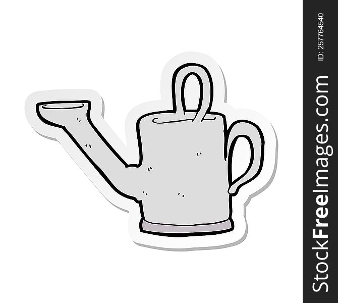 sticker of a watering can cartoon