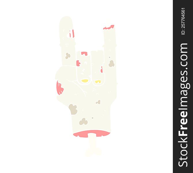 Flat Color Illustration Of A Cartoon Zombie Hand