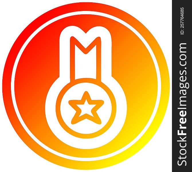 medal award icon with warm gradient finish. medal award icon with warm gradient finish