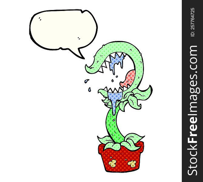 Comic Book Speech Bubble Cartoon Carnivorous Plant