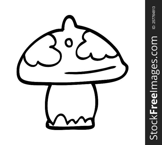 line drawing cartoon mushroom