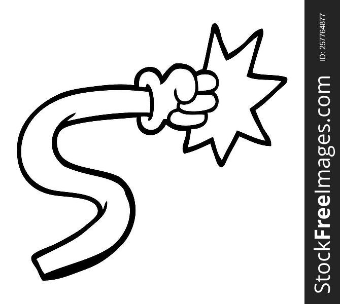 line drawing cartoon of a hand gesture