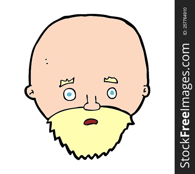 cartoon shocked man with beard