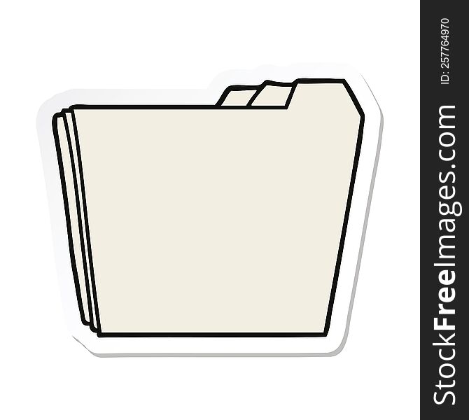 sticker of a cartoon business folders