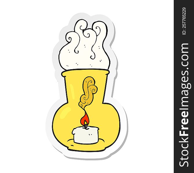 sticker of a cartoon old glass lantern with candle