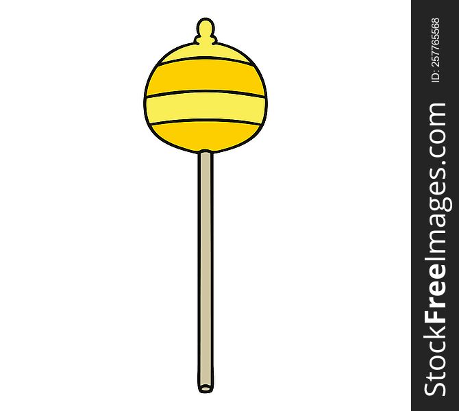 Quirky Hand Drawn Cartoon Golden Sceptre