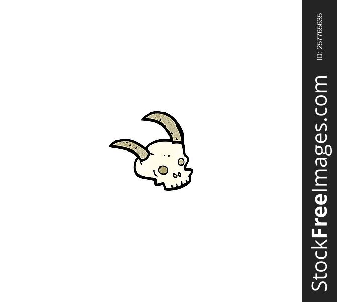 cartoon horned skull