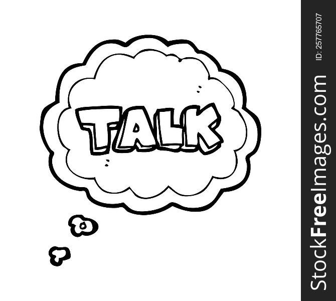 freehand drawn thought bubble cartoon talk symbol