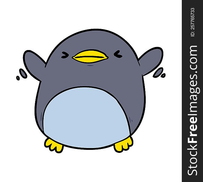 cute cartoon penguin flapping wings. cute cartoon penguin flapping wings