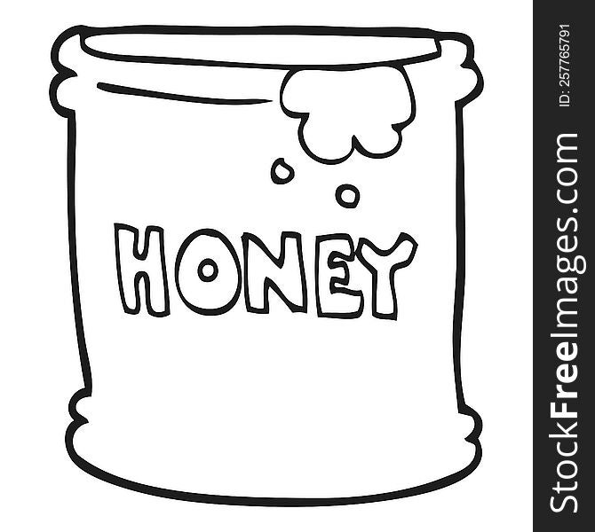 Black And White Cartoon Honey Pot