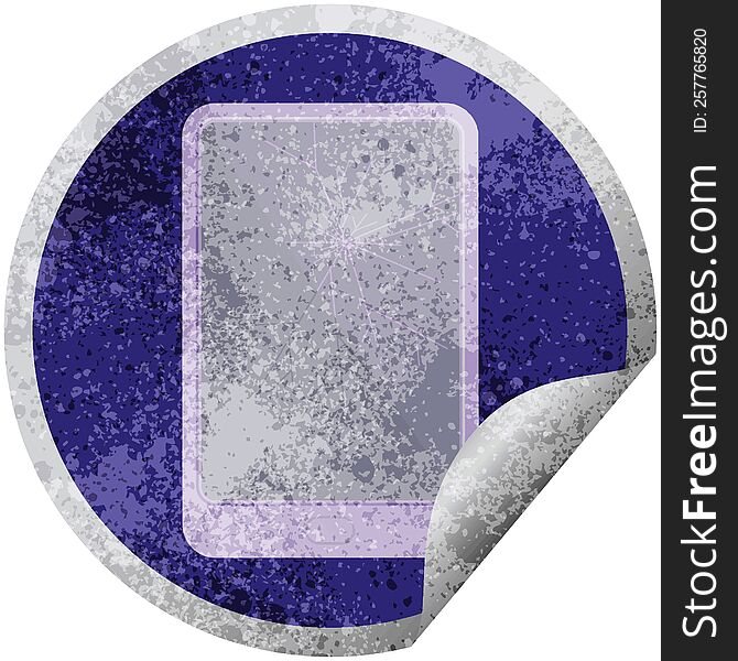 broken electronic tablet vector circular sticker