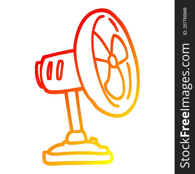 warm gradient line drawing cartoon desktop fan