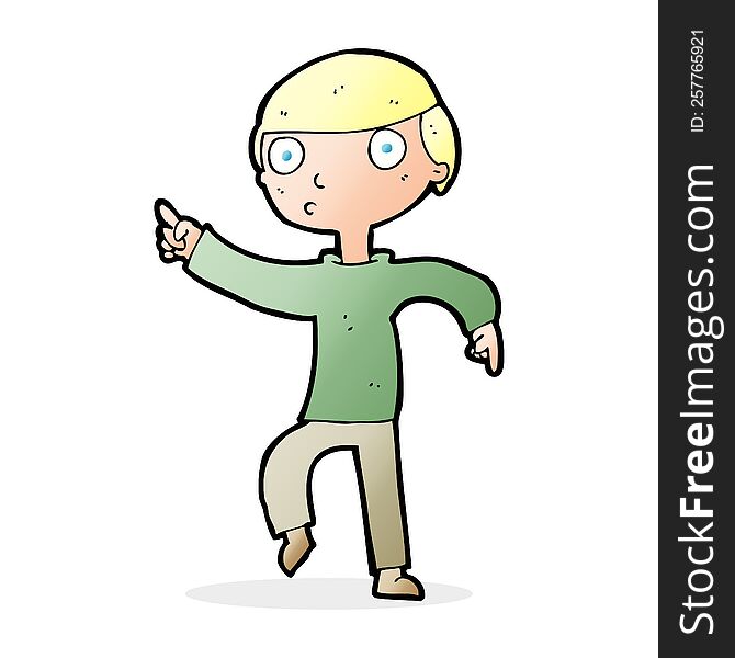 cartoon boy pointing